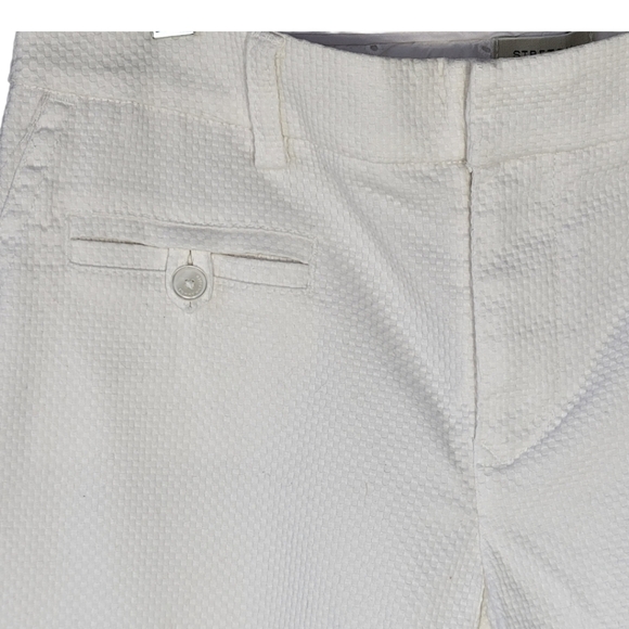 TOMMY HILFIGER Woman's White Stretch Cropped Wide Leg Pants Trousers Sz 6 - Picture 3 of 13